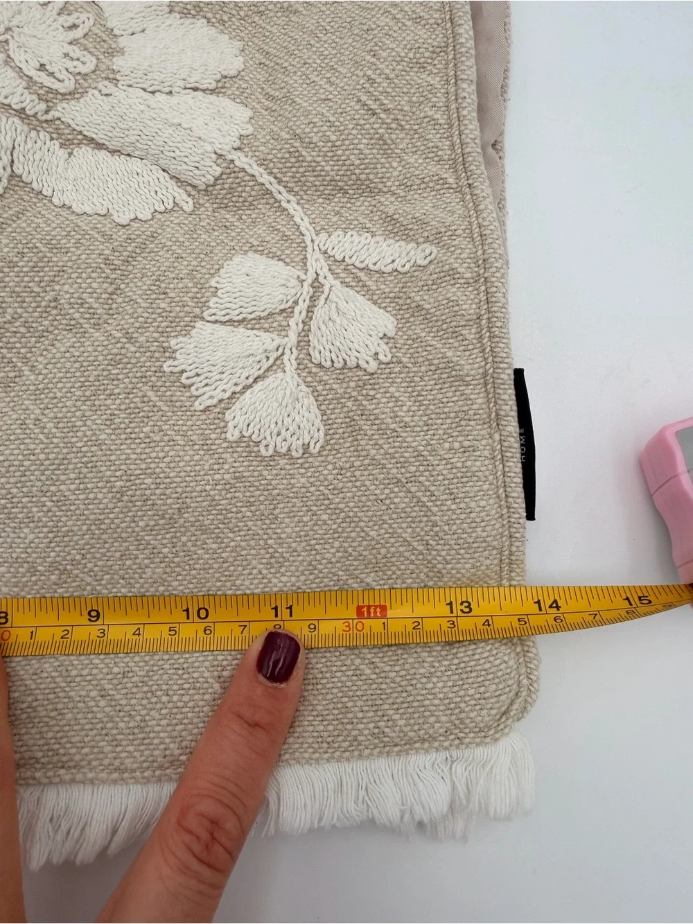 Beige Floral Table Runner 69” X 13.5”